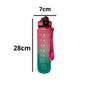 Imagem de Garrafa Squeeze Fit Academia 1000ml Click Facil Com Alça Resistente Rosa e Verde