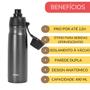 Imagem de Garrafa Squeeze Térmica Inox Campeche Grafite Thermos 490ml Premium