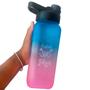 Imagem de Garrafa Squeeze Tie Dye 1l De Água Para Academia Rosa e Azul Fitness