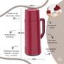 Imagem de Garrafa Térmica 1L Topázio Servir Café Chá Cozinha Mesa Posta Soprano - Vermelho