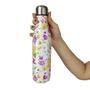 Imagem de Garrafa Termica 500ml Inox Flores Floral Florido Estampada Trabalho Dia a Dia Estudo Treino Caminhada Academia Corrida Conserva Suco Cha Agua Bebida G