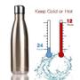 Imagem de Garrafa Térmica Aço Inox Parede Dupla À Vácuo Pino De Bolich 1 LITRO Café Água E Gelada