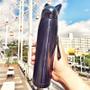Imagem de Garrafa Térmica de Aço Inoxidável 320ml com Design de Gato e Raposa - Caneca de Viagem (Azul)