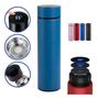 Imagem de Garrafa Térmica Em Aço Inox Com Termômetro Led Digital 360ml Azul