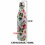 Imagem de Garrafa Termica Estampa Flores 750 Ml Inox Resistente Agua Cha Bebida Cafe Academia Treino Estudos Floral Resistente Portatil