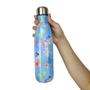 Imagem de Garrafa Termica Estampada Inox 500ml Floral Flores Passaro Florido Jardim Dia a Dia Estudo Trabalho Academia Treino Caminhada Corrida Conserva Agua Be