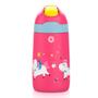 Imagem de Garrafa Térmica Infantil Água Suco Leite com Canudo Alça 350ml Parede Dupla para Bebê Criança Aço Inox Rosa ou Branco Passeio Escola