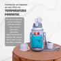 Imagem de Garrafa térmica infantil De Inox Canudo Silicone Água 550ml Alça Squeeze Parede Dupla Trava Água Suco Escolar Garrafinha