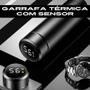 Imagem de Garrafa térmica inteligente com sensor de temperatura digital Led resistente