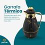 Imagem de Garrafa Térmica Luxuosa para Café Chá preto com dourado