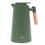 Imagem de Garrafa Termica Verde Jade Com Vedação Cabo Madeira 1L Para Cha/Cafe  - Mimo Style