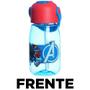 Imagem de Garrafa Vingadores Hulk Thor Homem Ferro Capitão América Infantil Com Canudo Silicone Alça 400ml BPA Free Oficial Marvel