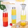 Imagem de Garrafas de água de vidro Zukro 530ml com tampa de aço inoxidável, conjunto 6