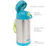 Imagem de Garrafinha copo termico infantil bebe 400 ml parede dupla com canudo extra silicone