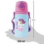 Imagem de Garrafinha de Alumínio com Canudo Unicórnio 400ml - Buba