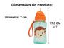 Imagem de Garrafinha Garrafa de Agua Infantil com Canudo Retrátil Silicone Leão Girafa Macaco Unicórnio Buba