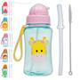 Imagem de Garrafinha infantil 400 ml buba com canudo extra reposição retrátil silicone