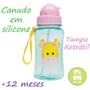 Imagem de Garrafinha Infantil Animal Fun e Frutti com Canudo e Alça 400 ml Buba