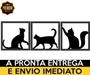 Imagem de Gato 3 Quadros PET 15cm cada Decoração Gatinhos MDF 3 gatos
