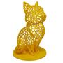 Imagem de Gato Sentado 18 Cm Vazado 3D Enfeite Objeto Decorativo