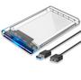 Imagem de Gaveta Case Hd Externo Transparente Sata 2.5 Usb 3.0 6Gbps