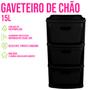 Imagem de Gaveteiro de Chão Organizador 3 Gavetas Multiuso 15 Litros