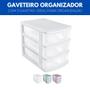 Imagem de Gaveteiro de Mesa Escritório Quarto Multiuso c/ 3 Gavetas
