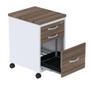 Imagem de Gaveteiro Volante 3 Gavetas com Chaves PE25 em MDP Cor Walnut e Branco