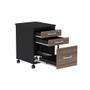 Imagem de Gaveteiro Volante Com 03 Gavetas Maxxi Pandin Walnut e Preto