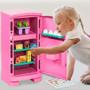 Imagem de Geladeira  De Brinquedo Infantil Grande - Rosa + Acessórios
