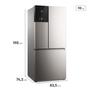 Imagem de Geladeira Electrolux Frost Free Inverter 590L AutoSense 3 Portas Cor Inox Look IM8S