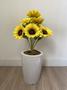 Imagem de Girassol Artificial 7 Flores Com Vaso Cone Liso Completo