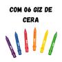 Imagem de Giz de cera com 06 fino para banho retratil colorjoy 