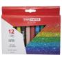 Imagem de Giz de cera glitter com 12 cores papelaria escolar resistente
