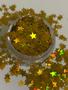 Imagem de Glitter Estrelas Dourado Holográfico 