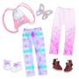 Imagem de Glitter Girls Dolls by Battat  14 polegadas Doll Clothes and Accessories  2 Leggings, 2 Sapatos, Butterfly Hair Clip e Knapsack Fashion Pack  Borboletas &amp Dots  Brinquedos para Crianças 3 e Up (Rosa &amp Bl