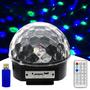 Imagem de Globo Bola Maluca Bluetooth Led Cristal Rgb Com Controle Sensor de Som LK306B