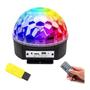 Imagem de Globo De Luz Colorido Bola Maluca Led Festa Som Usb 6 Cores Bivolt 110/220v