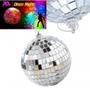 Imagem de Globo Rotativo Bola Espelho Vidro Refletor 12cm Para Festa Discoteca Decoração Natal REF12CM
