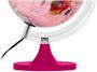 Imagem de Globo Terrestre Aquarela Rosa Base Magenta 21cm LED Branco - Libreria