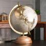 Imagem de Globo terrestre dourado com base amadeirada Wolff 30 cm