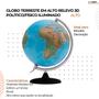 Imagem de Globo Terrestre Politico Físico Alto Relevo 30cm Com Luz Biv