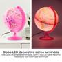 Imagem de Globo Terrestre Rosa Infantil Iluminado Led Pink Zoo 25 Cm