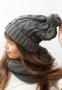 Imagem de Gorro Boina Feminina com Cachecol Gola Kit em Lã Premium