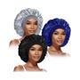 Imagem de Gorro Elástico Feminino com Aba Larga - Pacote com 3 Peças - Para Cabelos Lisos e Enrolados