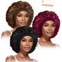 Imagem de Gorro Elástico Feminino com Aba Larga - Pacote com 3 Peças - Para Cabelos Lisos e Enrolados