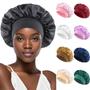 Imagem de Gorro Elástico Feminino com Aba Larga - Pacote com 3 Peças - Para Cabelos Lisos e Enrolados