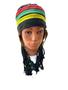 Imagem de Gorro jamaicano Rastafari com cabelos dreads e tranças 30cm