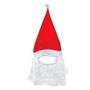 Imagem de Gorro Papai Noel Com Barba Branca Luxo Fantasia Natal Vermelho