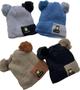 Imagem de Gorro/ Touca Infantil Com Dois Pompom Lisa Forrada Por Dentro Para o Inverno Menino e Menina Toca de Frio 6ANO-10ANO